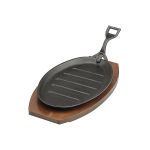 Steak Sizzler Cast Iron Black Hammerstone with Handle 290x180mm