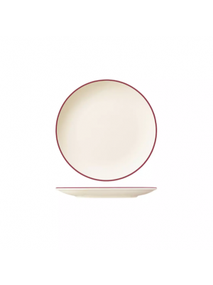 Trenton Modest Maroon Round Coupe Plate - 170mm 