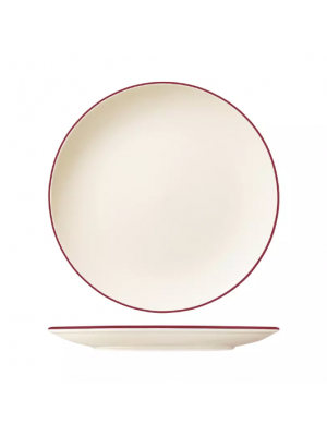 Trenton Modest Maroon Round Coupe Plate - 300mm