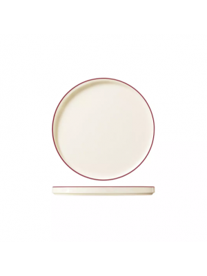 Trenton Modest Maroon Round Walled Plate - 165mm