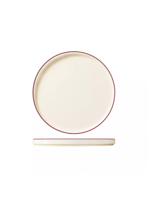 Trenton Modest Maroon Round Walled Plate - 210mm