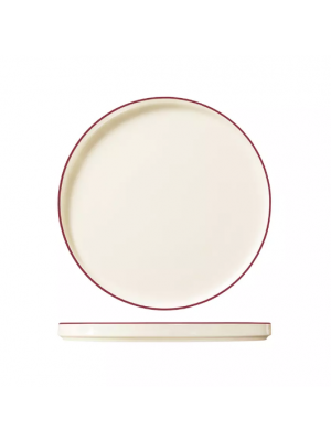 Trenton Modest Maroon Round Walled Plate - 255mm