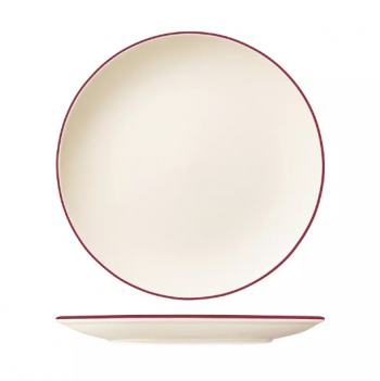 Trenton Modest Maroon Round Coupe Plate - 300mm