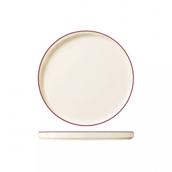 Trenton Modest Maroon Round Walled Plate - 210mm