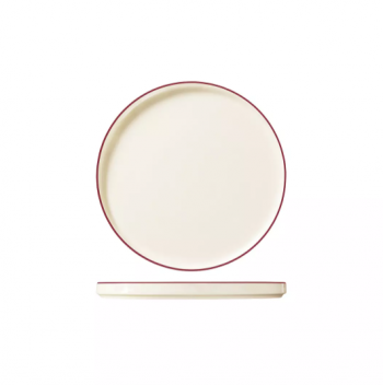 Trenton Modest Maroon Round Walled Plate - 165mm