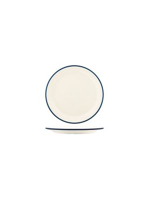 JAB Vintage Cream / Blue Rim Round Plate 190mm