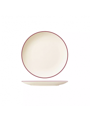 Trenton Modest Maroon Round Coupe Plate - 190mm