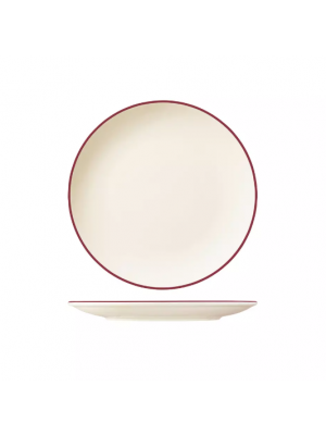 Trenton Modest Maroon Round Coupe Plate - 230mm