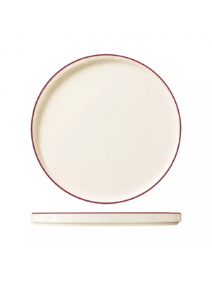 Trenton Modest Maroon Round Walled Plate - 280mm