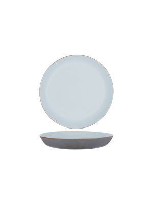 Serax Terres De Reves Light Blue Smokey Blue Exterior Round Pasta Plate 235mm